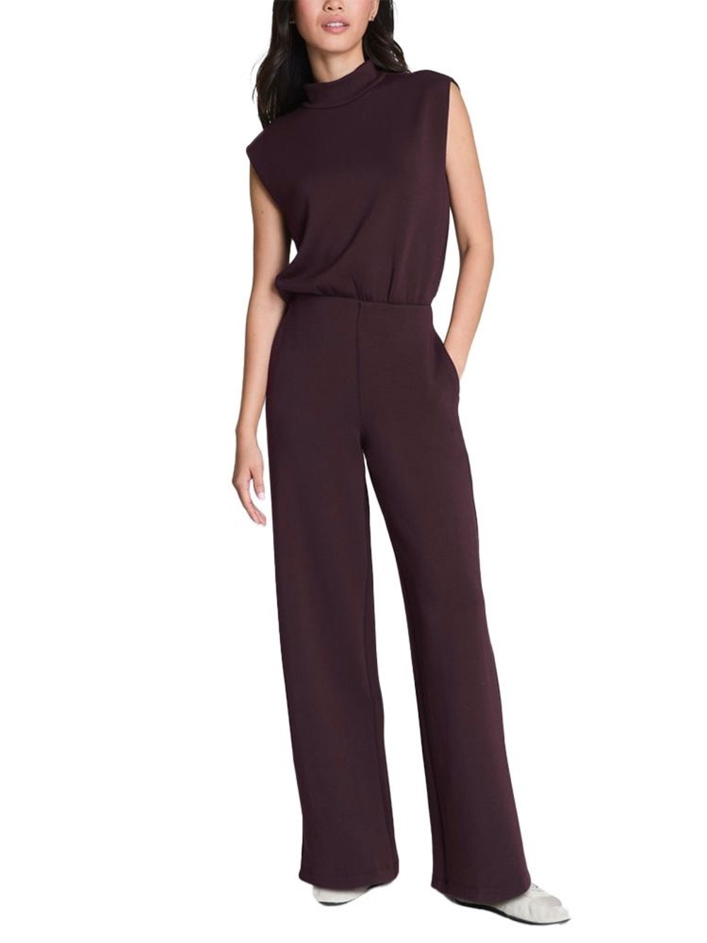 SPANX AirEssentialsยฎ Mockneck Jumpsuit - Truffle Brown, MP